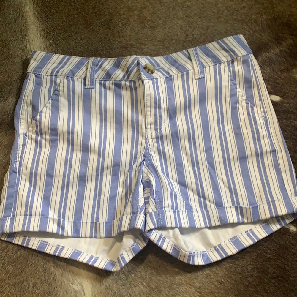 Low rise Stripped Denim Shorts